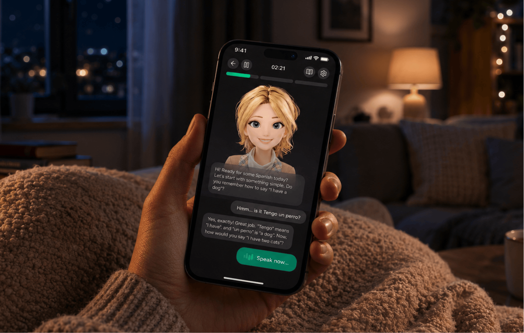 Langotalk app on phone